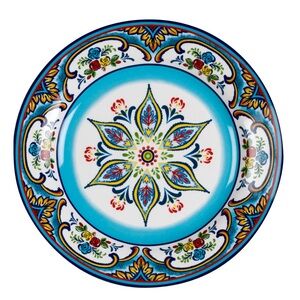 Set of 4 Euro Ceramica Zanzibar 10.5" Dinner Plates Spanish Vibrant Floral